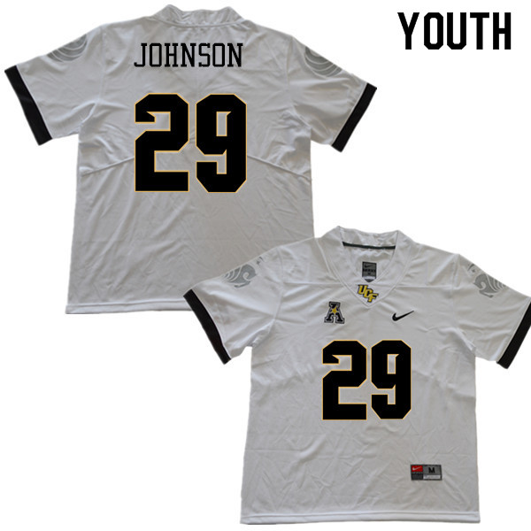 Youth #29 Keenan Johnson UCF Knights College Football Jerseys Sale-White